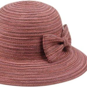 3 Separate: Angela & William Women's Packable Poly Braid Bucket Sun Hat with Bow